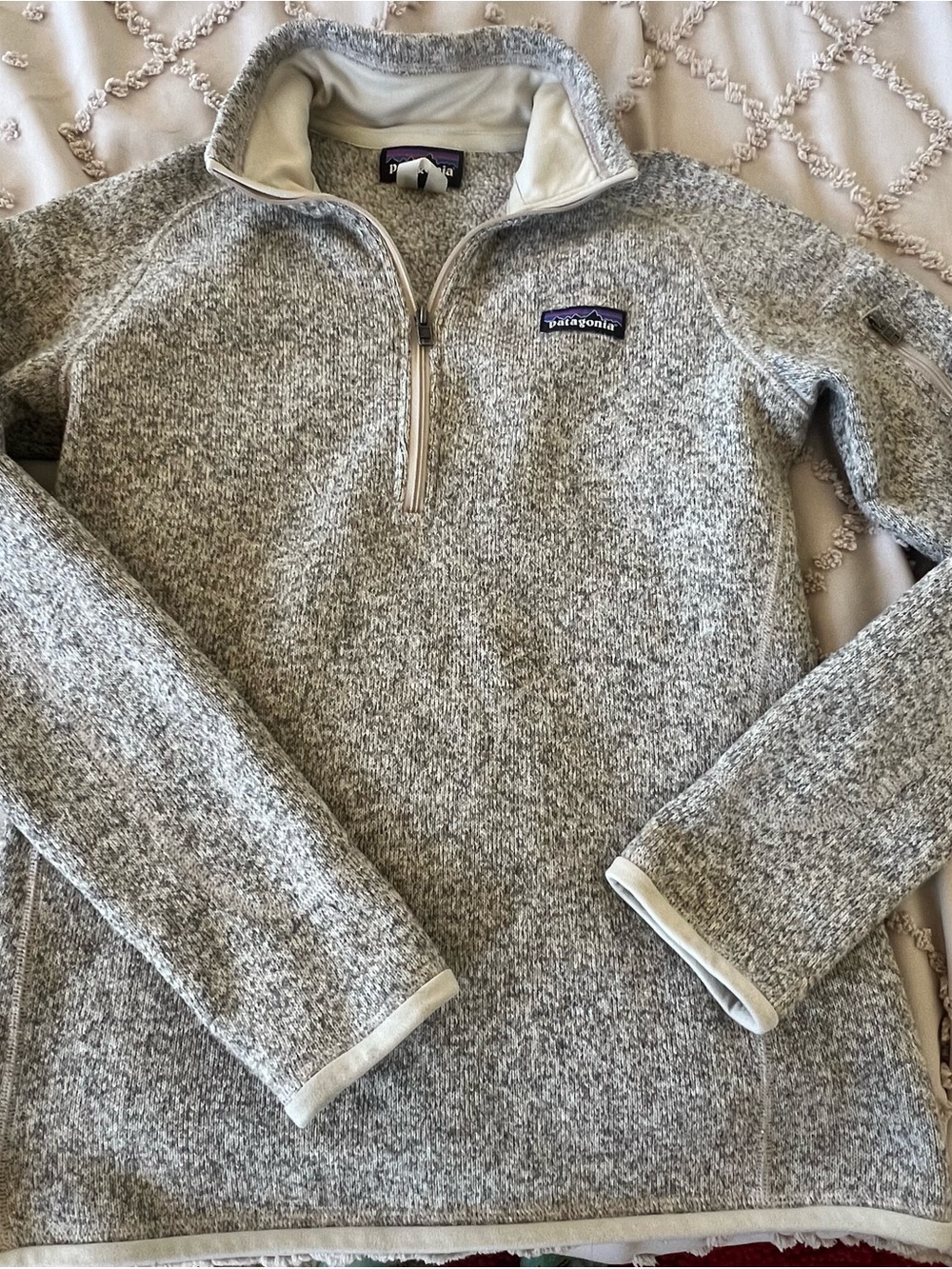 Patagonia Quarter-Zip Fleece Pullover - Light Gray